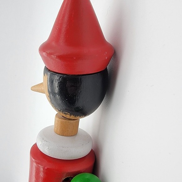 Vintage PINOCCHIO 13.5" Wooden String Joint Doll Toy Maestro Geppetto Antique - Picture 11 of 11